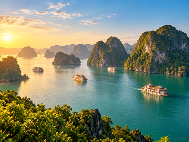 AI-generated illustration of beer and seafood overlooking limestone islands