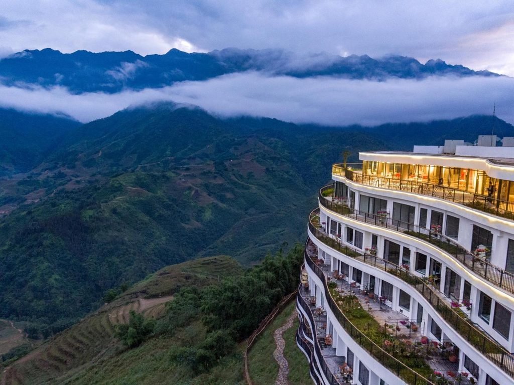 Rice terraces and valley scenery near Sa Pa