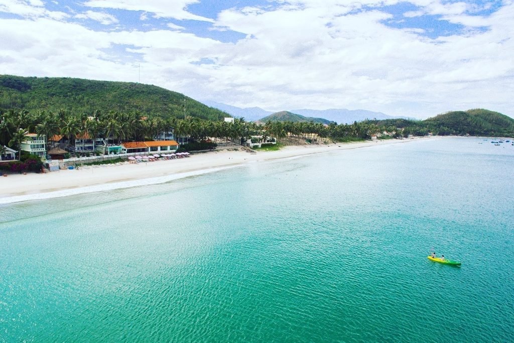 Doc Let beach with sand and sea near Nha Trang