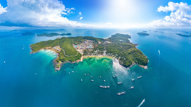 Panoramic photograph of Phu Quoc island in Vietnam