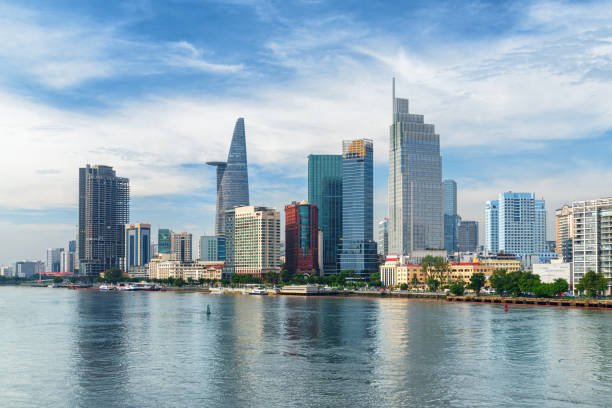 Ho Chi Minh City skyline and riverside high-rise buildings